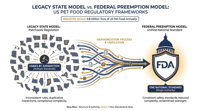 The proposed legislation would shift oversight of the 9.8 million-ton U.S. pet food market entirely to the FDA.
