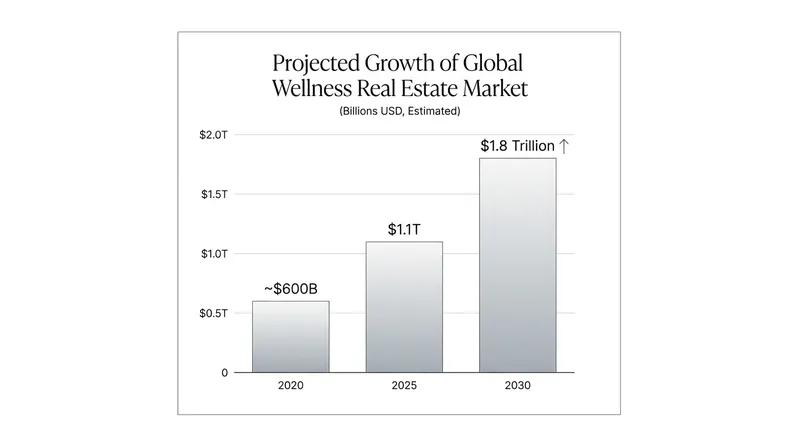The global market for wellness-integrated real estate is projected to reach $1.8 trillion by the end of the decade.