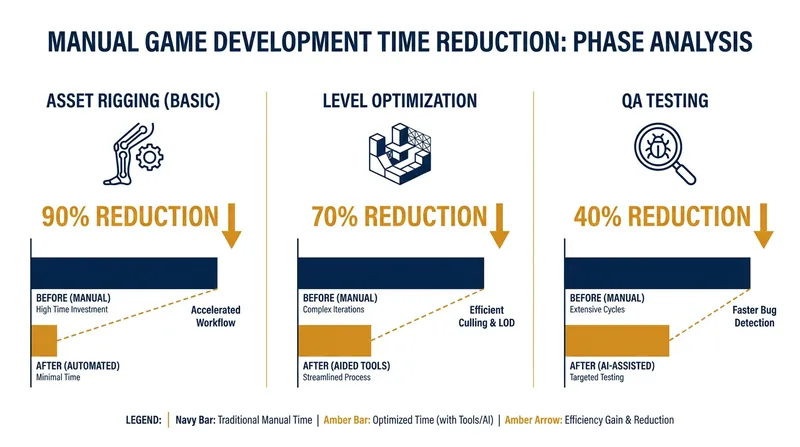 AI infrastructure has drastically reduced the hours required for rote mechanical tasks in game development.