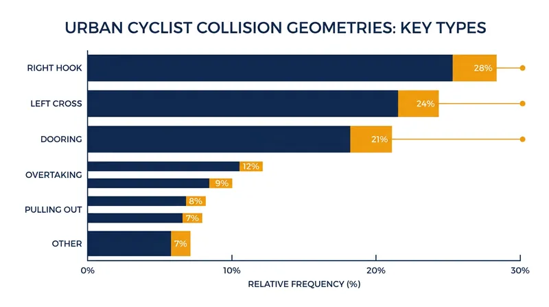 V2X technology specifically targets the most common and fatal intersection crash geometries.