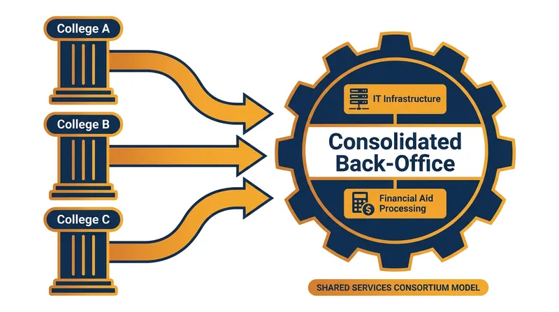 By consolidating non-academic operations, independent colleges can eliminate redundant software and administrative overhead.