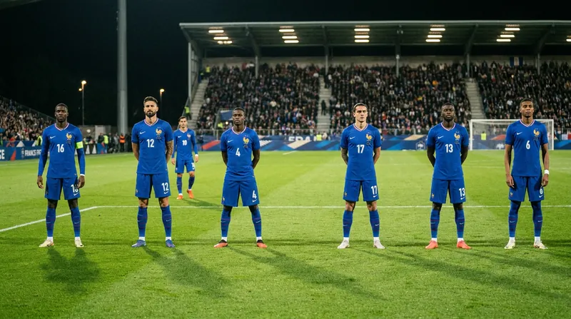 Out of possession, France drops into a disciplined 4-4-2 mid-block, prioritizing central compactness over high pressing.