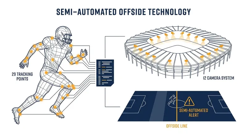 Semi-automated offside technology tracks 29 data points on every player 50 times per second.