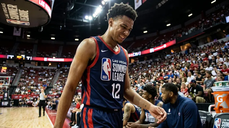 Wizards No. 1 overall pick AJ Dybantsa left his Summer League debut early with leg soreness.