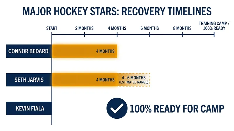 Projected recovery timelines for key players undergoing summer rehabilitation.