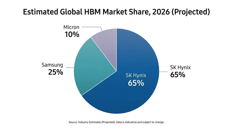 SK Hynix currently dominates the global market for the High Bandwidth Memory chips required for AI processing.