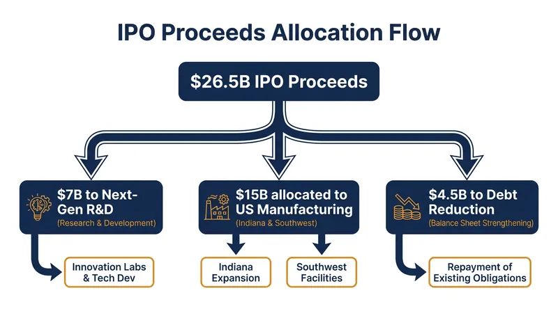 The majority of the IPO proceeds are earmarked for expanding semiconductor manufacturing capacity within the United States.