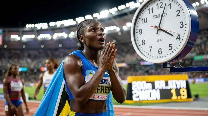 Julien Alfred clocked a world-leading 21.51 seconds to dominate the women's 200m field.
