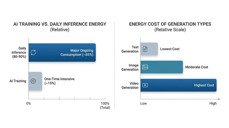 Daily usage (inference) accounts for the vast majority of AI's energy demand.