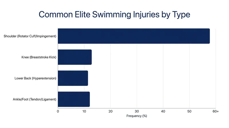 Shoulder injuries remain the most prevalent physical setback for competitive swimmers.