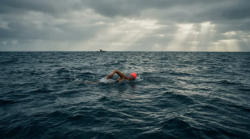 Open-water marathon swimming presents extreme physical challenges, compounding the difficulty of returning from major surgery.