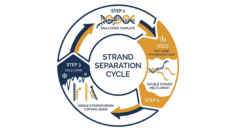 Rapid shifts between hot and cold water allow the RNA strands to separate and continue the replication cycle.