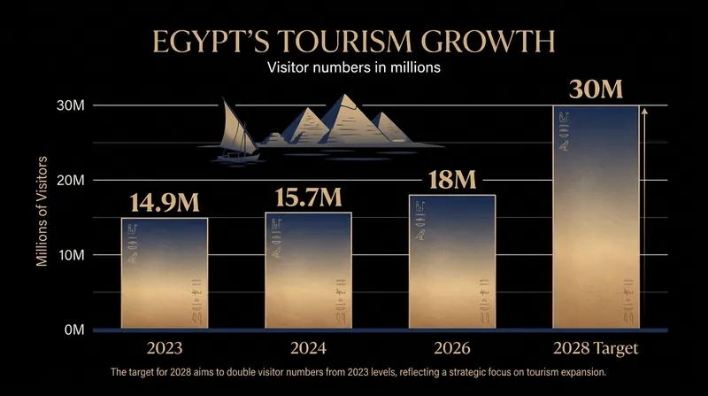 Egypt hopes the Grand Egyptian Museum will serve as the anchor to double its annual tourist arrivals by 2028.