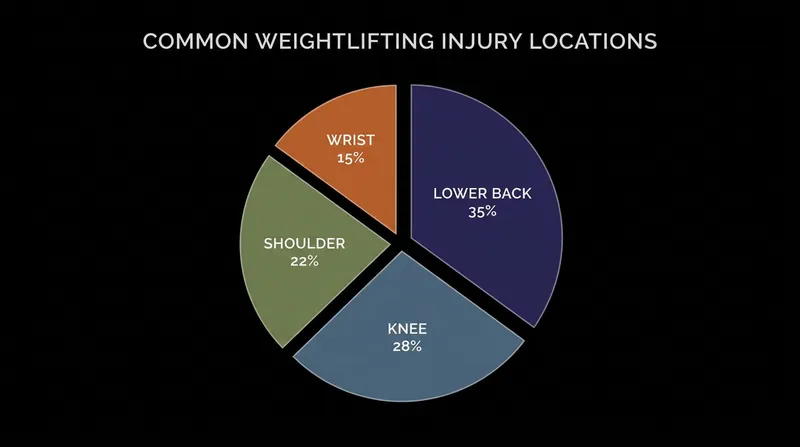The lower back, knees, and shoulders absorb the majority of the physical strain in Olympic weightlifting.