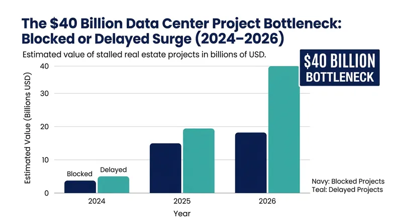 Local zoning boards and state legislatures have blocked or delayed billions in AI real estate investments in early 2026.