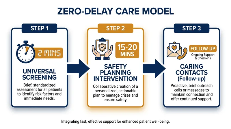 The protocol shifts care from passive referrals to immediate, in-room safety planning.