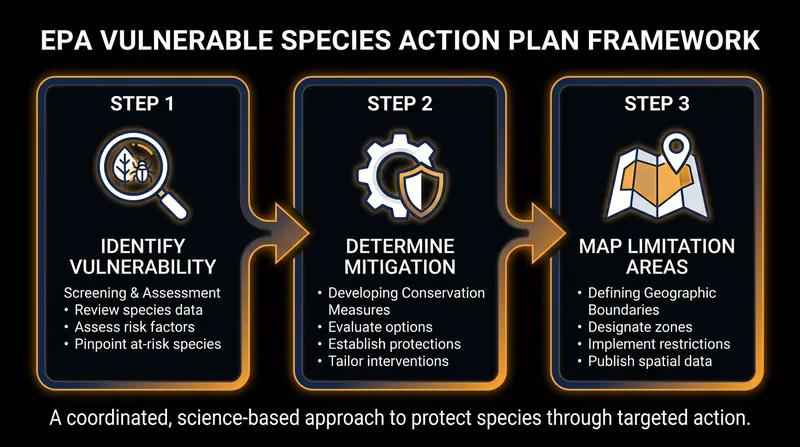The EPA's three-step framework shifts federal conservation from sweeping bans to targeted geographic mitigation.