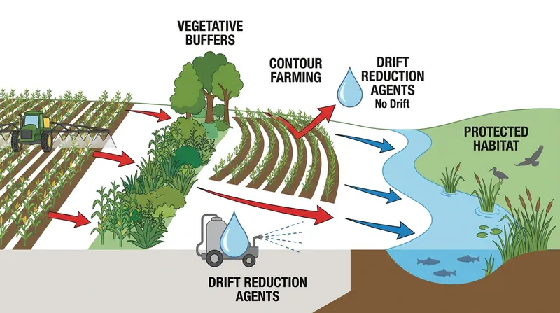 Points-based mitigations physically prevent chemicals from migrating off-field into sensitive habitats.