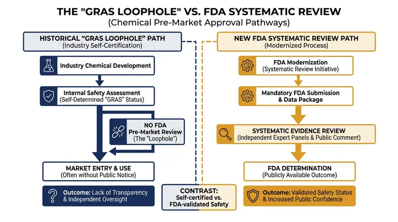 How the 1958 GRAS provision evolved into a regulatory loophole for food additives.