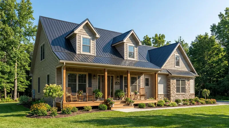 Hinged roof designs allow factory-built homes to feature steep pitches and functional attics once they are assembled on-site.