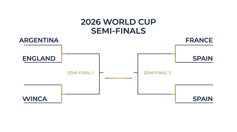 The 2026 World Cup semi-final bracket features two blockbuster matchups.