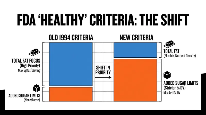 The 1994 regulations ignored added sugars entirely, a loophole closed by the new framework.