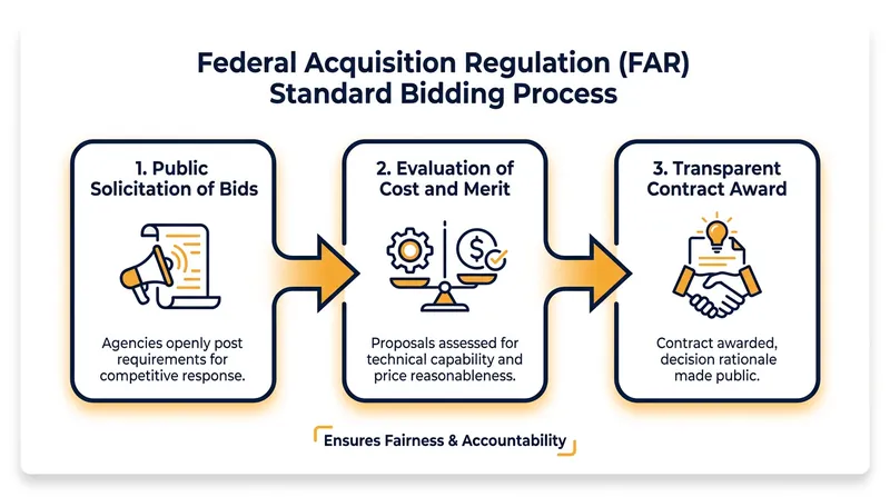 The FAR process is designed to ensure competitive bidding and protect taxpayer funds on federal projects.
