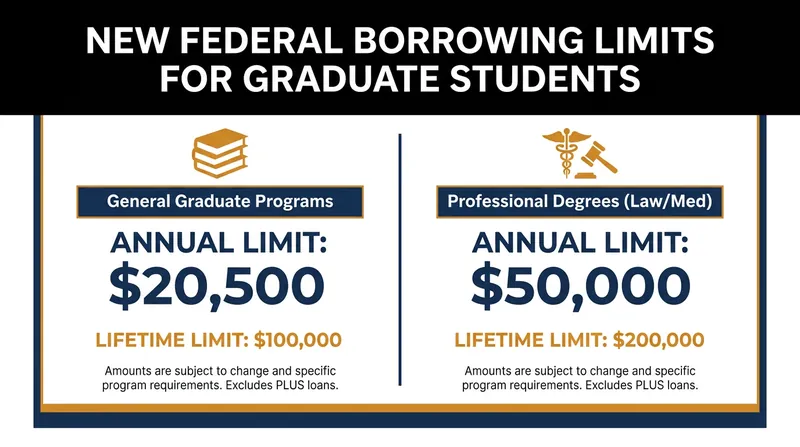New federal borrowing caps taking effect July 1, 2026, differentiate between general graduate degrees and statutory professional programs.