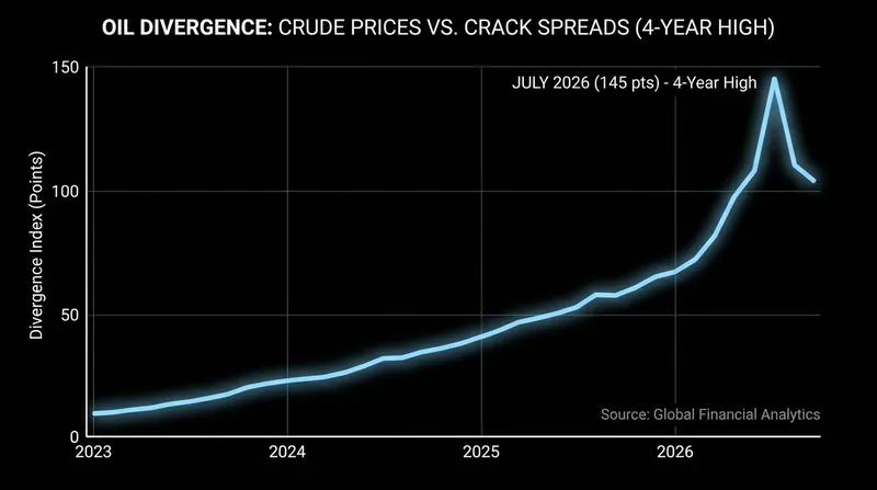 Refinery margins surged to four-year highs in early July as crude exports outpaced the recovery of refining capacity.