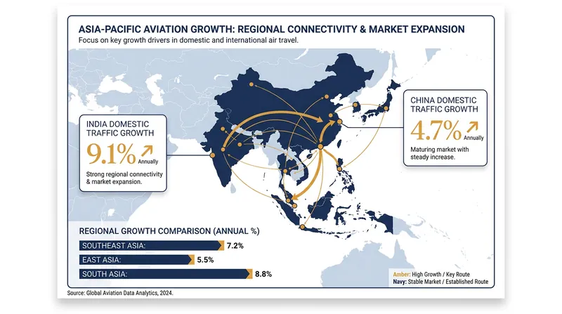India remains the fastest-growing domestic air travel market in the world, outpacing China's revised projections.