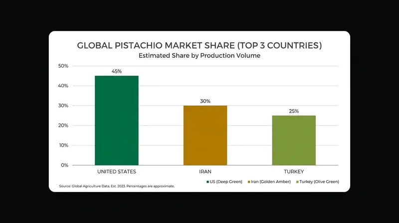 The United States and Iran dominate global pistachio production, making the market highly sensitive to regional disruptions.