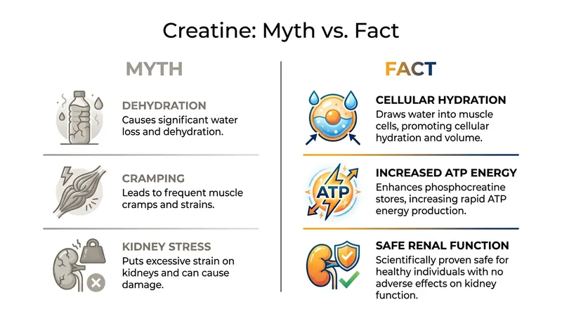 Modern clinical data has systematically debunked the most common fears surrounding creatine use.
