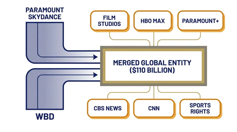 The combined assets of the proposed Paramount-WBD media conglomerate.