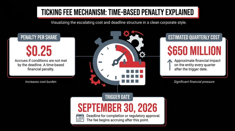 How the ticking fee mechanism turns regulatory delays into a massive cash burn for Paramount.