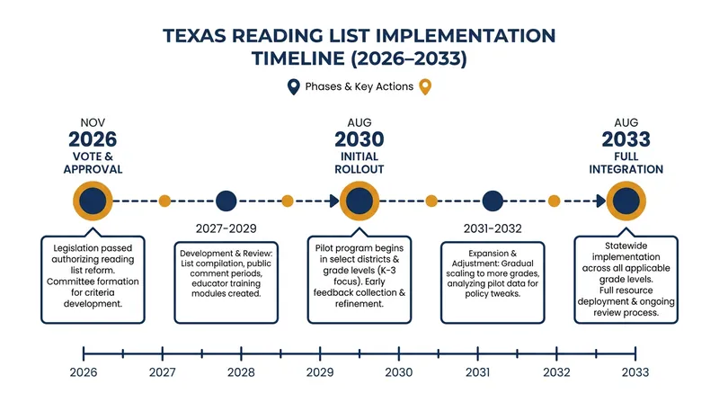 Implementation timeline for the new reading standards.