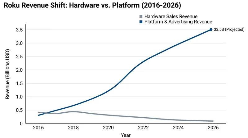 While known for its hardware, Roku's true value lies in its rapidly growing digital advertising and platform revenue.