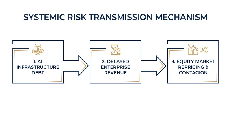 How a slowdown in AI monetization could transmit risk from the technology sector to the broader global economy.