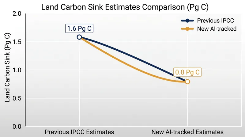 New remote sensing data suggests the historical land sink was only half as strong as previous IPCC estimates.