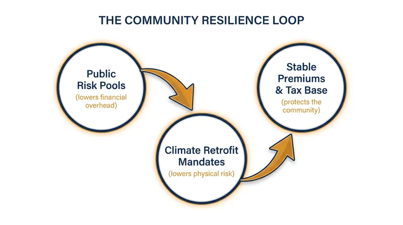 How combining financial pooling with physical mitigation creates a sustainable insurance model.
