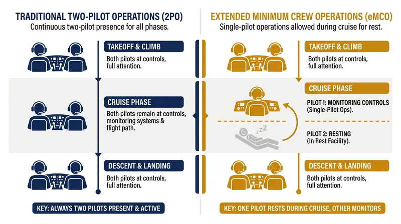 How Extended Minimum Crew Operations (eMCO) would have altered the flight deck.