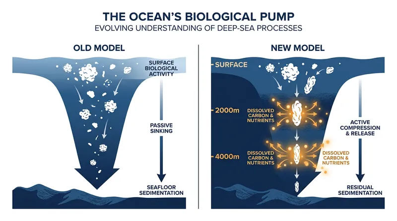 How extreme hydrostatic pressure alters the biological pump by physically squeezing nutrients from sinking organic matter.