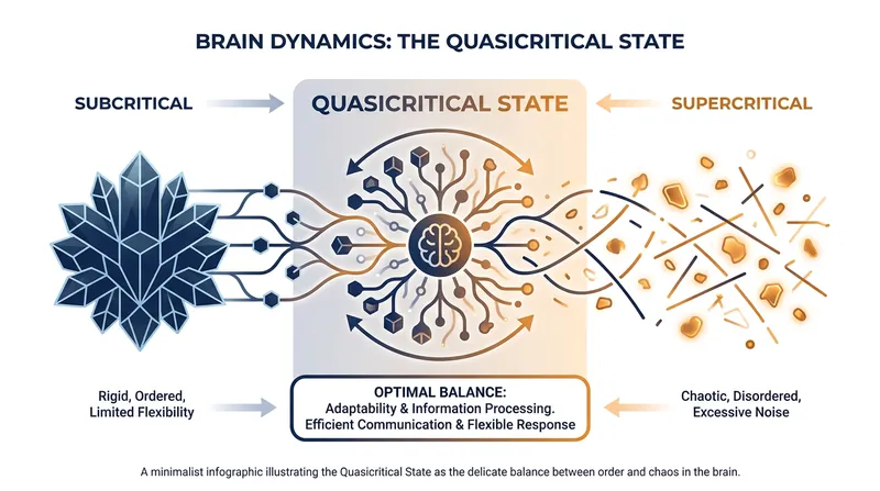 The quasicritical state represents the optimal boundary between rigid order and chaotic disorder.
