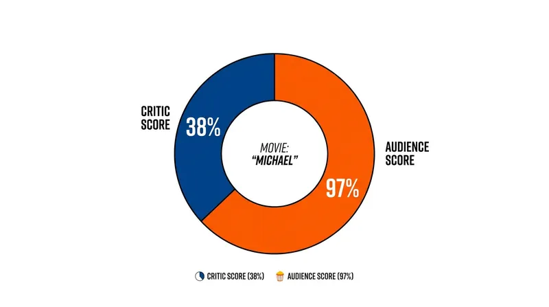 The massive divide between critical reception and audience approval for 'Michael'.