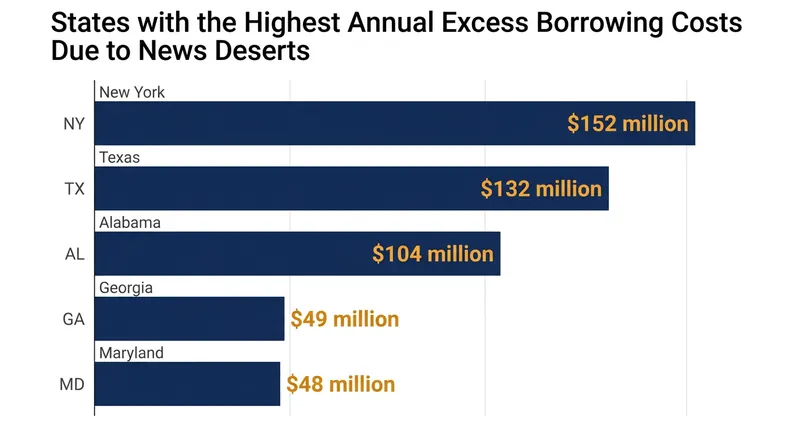 States with large unmonitored areas and high municipal bond reliance face the steepest financial penalties.