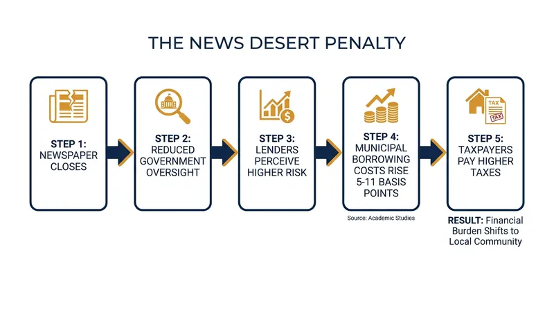 How the loss of local journalism translates directly into higher costs for taxpayers.