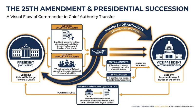 U.S. constitutional law dictates that military launch authority transfers immediately to the Vice President upon the death of the Commander in Chief.