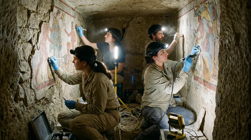 Conservators face a race against time to stabilize the tomb's microclimate and protect the fragile murals from environmental degradation.