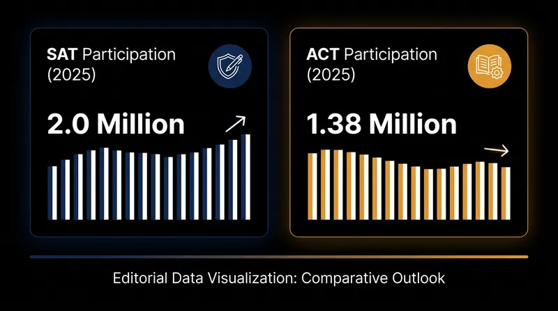 ACT participation has lagged behind the SAT's post-pandemic recovery.
