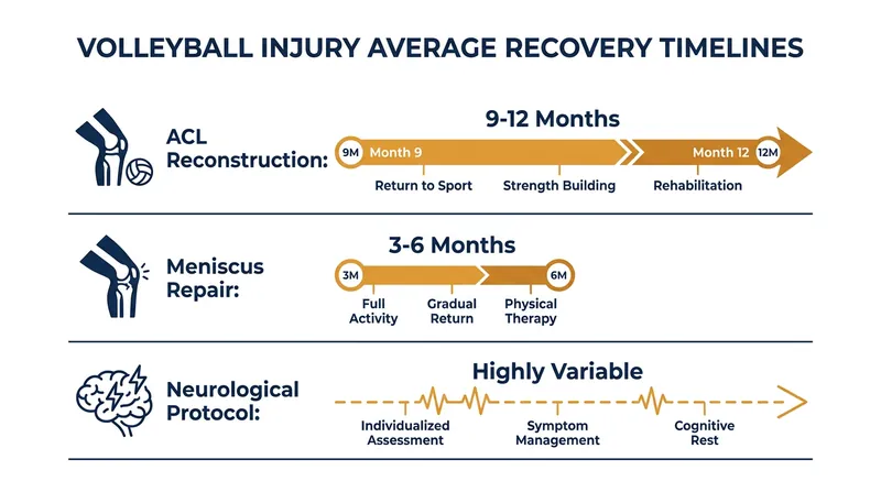Recovery timelines vary drastically depending on the injury and the athlete's response to rehabilitation.