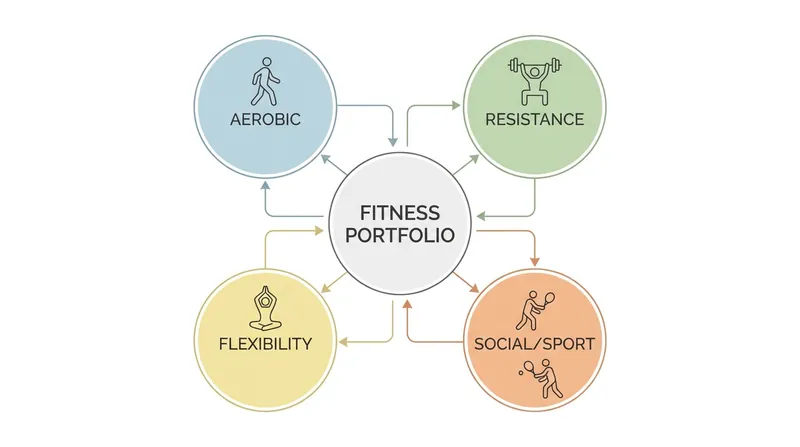 A balanced fitness portfolio spreads physical stress across different energy systems and muscle groups.